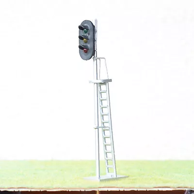 1 X O Scale Model Train Block Signals 3 Aspects Railway LED Light Silver #48S3RS • $3.99