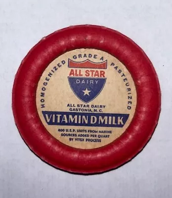 All Star Dairy Gastonia NC Milk Bottle Cap North Carolina • $15.99