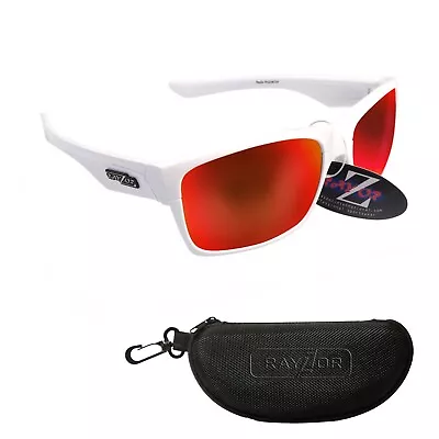 RayZor White Sports Wrap Sunglasses Uv400 Red Iridium Mirrored Lens RRP£49 (424) • £12.50