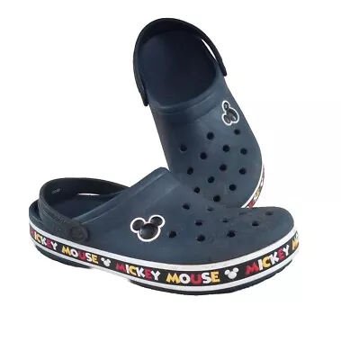 Disney Crocs Mickey Mouse Navy Blue Clogs Sandals Mens 10 Women’s Sz 12 • $29.90