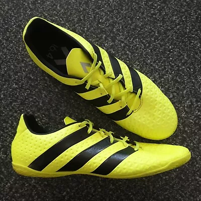 Mens Adidas Ace 16.4 Indoor Football Boots Size US 13 Fluro Yellow & Black VGC • $39.95