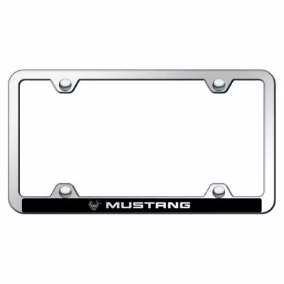 Ford Mustang 45Th Anniversary Chrome With Black Plastic License Plate Frame • $16.95