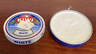 Vintage Kiwi White Shoe Polish Tin For White Shoes - Used But Full • $8.99