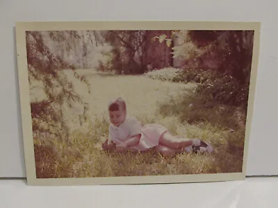 1960s Vintage Found Photograph Color Original Art Photo Blonde Girl Laying Grass • $6.25