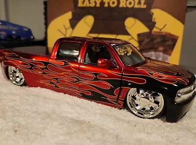 Jada 1 24. Dub City Chevy Silverado Dooley Flames (rare)  + Box And Extra Wheel  • $140