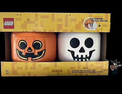 £39.99 • Buy New Lego Halloween Skeleton And Pumpkin Small Storage Heads Free UK POSTAGE 