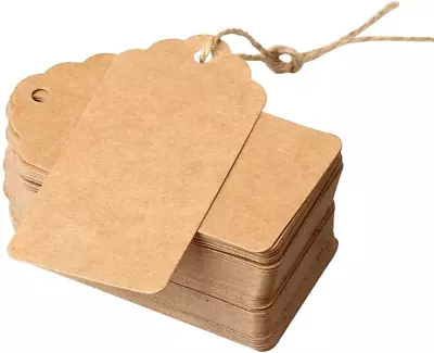 Brown Price Tags With String | Kraft Luggage Tags | Craft Labels | Paper Gift | • £8.21