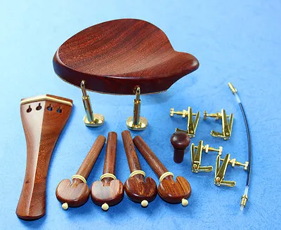1set New Rosewood 4/4 Violin Accessories Bridge Chinrest Endpin Tuner Tail Gut • $18.53