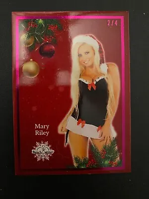 2021 Benchwarmer Holiday Premium Base Card Pink 2/4 - Mary Riley • $15.99