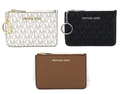 Brand New Michael Kors Jet Set Travel Small Leather Top Zip Coin Pouch With ID • $39.99