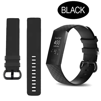 For Fitbit Charge 3 Watch Soft Silicone Replacement Band Strap Diamond-Textured • $8.69