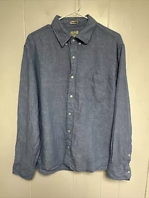 J. Crew Men's Slim Untucked Baird McNutt Irish Linen Shirt Light Blue Size XL • $20