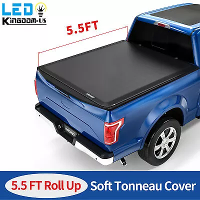 5.5ft Soft Vinyl Roll-Up Tonneau Cover For 2015-2023 Ford F-150 Truck Bed W/Lamp • $120.99