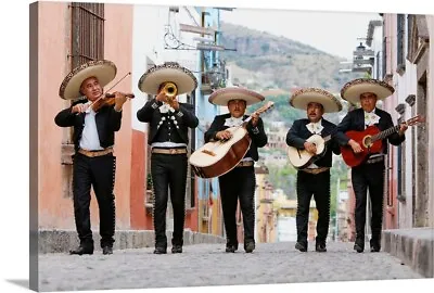 Mariachi Band Walking In Street Canvas Wall Art Print  Home Decor • $379.99