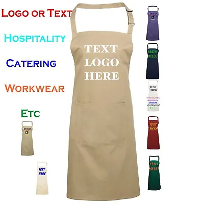 £8.99 • Buy Personalised Custom Printed Apron Pocket Baking Chef Cooking Logo Text 