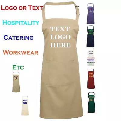 Personalised Custom Printed Apron Pocket Baking Chef Cooking Logo Text  • £13.85