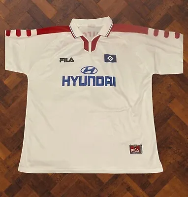 Hamburger SV (Hamburg) 1998/1999 Home Football Shirt - FILA Size Large • £60