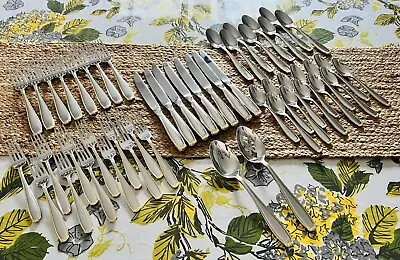 FORTUNOFF FTU35 Heavy Duty 18/8 Stainless Flatware GOLD ACCENT 50 Piece Serve 8 • $134.10