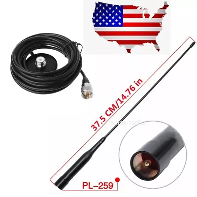 For Nagoya NL-R2 Dual Band Mobile Radios Antenna & Magnetic Mount 5M RG-58 Cable • $18.70