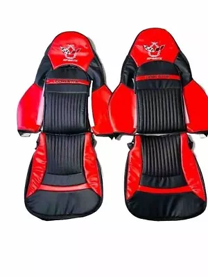 Corvette C5 1997-2004 Synthetic Leather  Sports Seat Covers Red & Black • $220