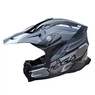 Vega MCX ATV Dirtbike Helmet Black Stinger Medium DOT & ECE Approved • $95.99