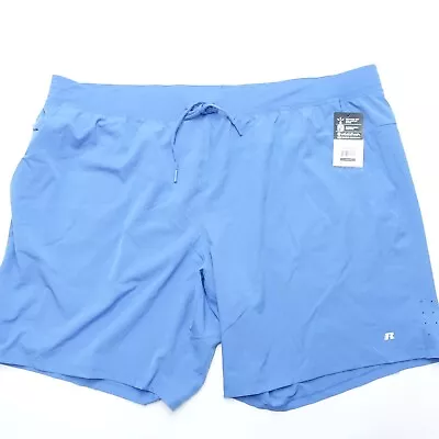 Russell Men's 9  Woven Tech Blue Short With Comfort Waistband Large 3XL 48-50 • $14