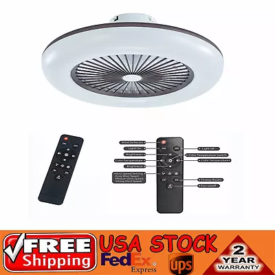 Modern  Invisible Ceiling Fans With 3-Color LED Light Fan Chandelier With Remote • $52.25