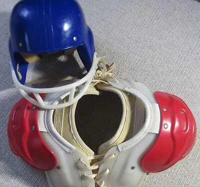 1950s Boy’s Football Helmet & Shoulder Pads Olympic Vintage • $49