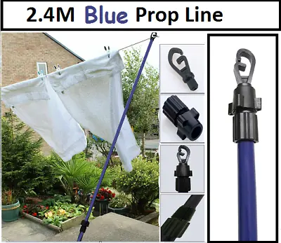 2.4m Quality Washing Line Pole & Socket Clothes Post Dryer Galvanized Heavy Duty • £16.99