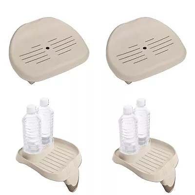 Intex Slip Resistant Hot Tub Seat 2 Pack And Cup Holder/Refreshment Tray 2 Pack • $98.99