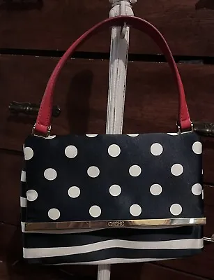 Carolina Herrera Matryoshka Bag Limited Edition Satin Polka Dot & Stripes Purse • $200