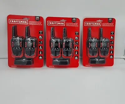 *3 SETS* CRAFTSMAN 32-Mile Range GMRS/FRS Two-Way Radios Walkie Talkie • $55.99