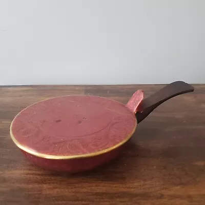 VTG Grammes Red Etched Silent Butler Crumb Catcher Wood Handle Ashtray • $10