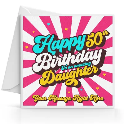 Personalised 50th Birthday Card Female Daughter Grandmother Sister Friend Mum • £2.95