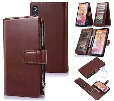 Xiaomi Mi 9 Se Multifunction Pu Leather Wallet Case 10 Cards Zip Pouch • $15.50