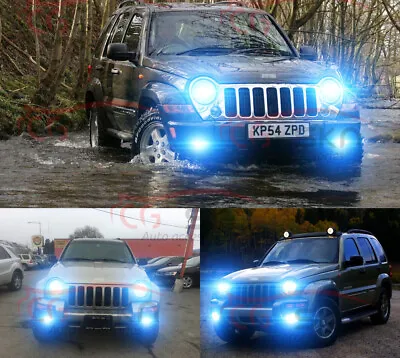 For Jeep Liberty 2002-07 8000K LED Headlight Hi/Lo+Fog Lights Bulbs 9007 9145 4x • $30.59