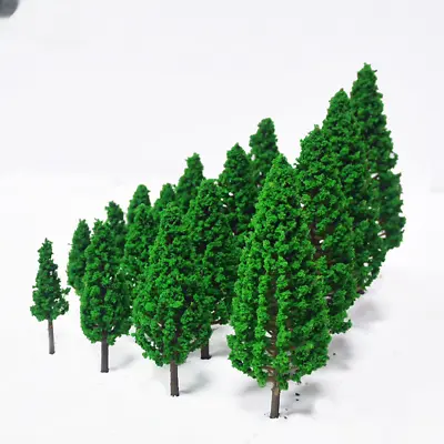 44Pcs  HO/OO Scale Pine Miniatures Green Tree Forest Plants Railway Scene Model • $25.54