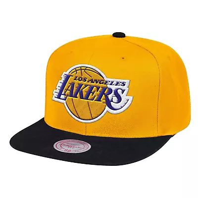 NEW Los Angeles LA Lakers Snapback Hat Yellow Black Rim Mitchell & Ness NBA • $25