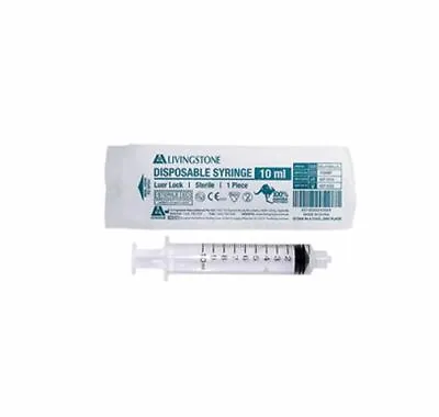 $25.99 • Buy Livingstone 10ml Syringe, Luer Lock Tip, Sterile , Latex Free - Box Of 100