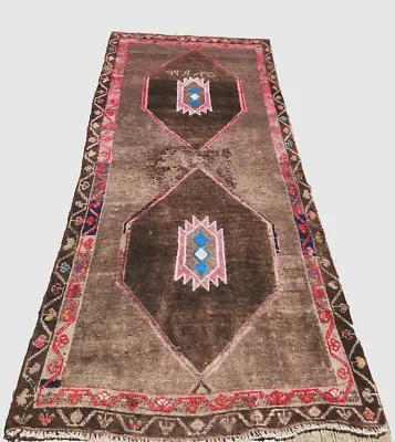 3'5 X7'HAND-KNOTTED ANTIQUE CAUCASIAN KAZAK TURKISH TRIBAL WOOL MUTED RUG RUNNER • $239.50