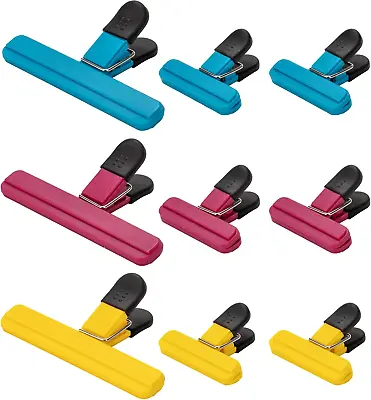 9 Pack Chip Bag Clips，Assorted Sizes Colors Food Bag Clips Paper Clips Binder  • $10.60