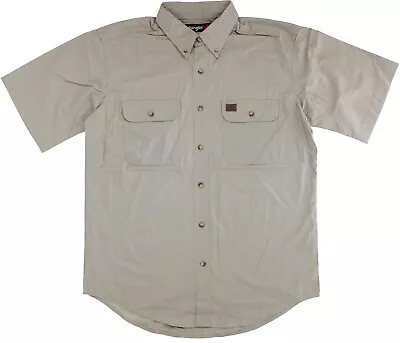 Wrangler Men's Shirt Riggs Workwear Rip-Stop Button Collar Short Sleeve 2-Pocket • $21.99