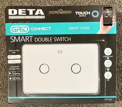 Deta Switch Smart Grid 2 Gang Two Way Double Touch Light Switch • $45