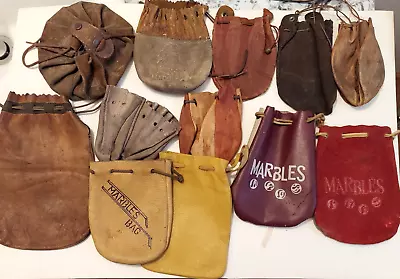 12 Vintage Leather/Vinyl Marble Bags • $97