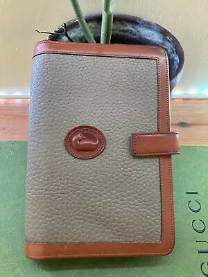 Dooney & Bourke Vtg  SMALL Brown Leather Planner Agenda-Made In USA • $65.95