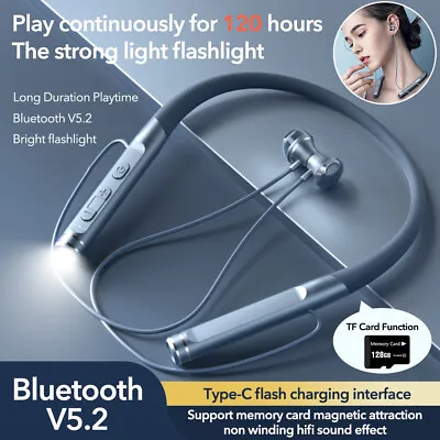 Magnetic Wireless Headphone Bluetooth Earphones Sports Waterproof Neck Earbuds • £13.99