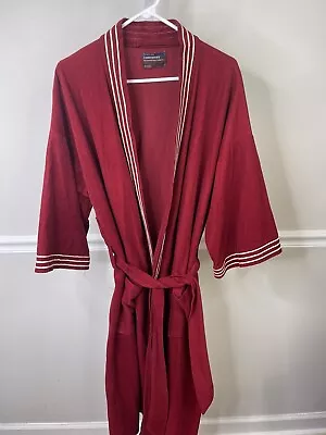 Vintage JC Penney The Mens Shop Robe Contemporary Red Velvet Smoking Jacket • $34.95