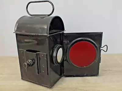 Vintage English Railway Railroad Break Signal Lamp W Original Burner • $150