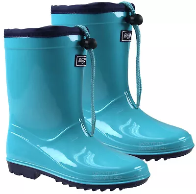 £7.95 • Buy Boys Wellington Girls Kids Boots Waterproof Youth Mucker Snow Rain Wellies Size