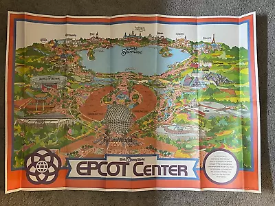 1982 EPCOT CENTER HUGE OPENING DAY MAP 44 X29.5 -Extremely RARE! • $214.99